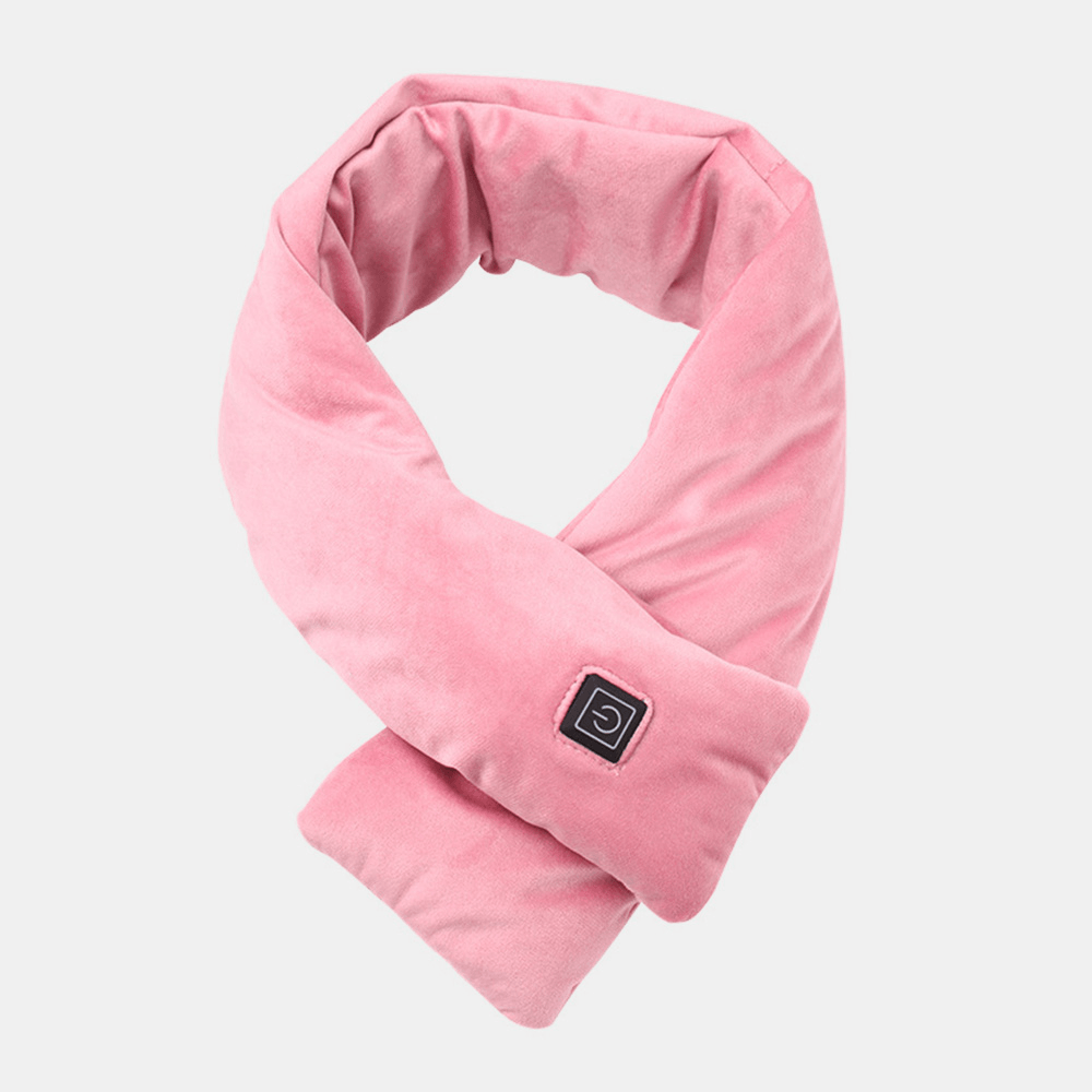 Unisex Fleece Cotton Smart Heating Scarf USB Winter Electric Warming Scarf Neck Protector Cold Charging Scarf - MRSLM