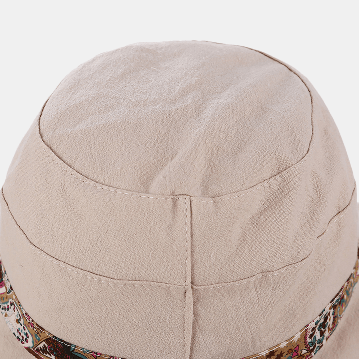 Multipurpose Foldable Anti-Uv Cap for Lady Print Beach Sun Hat Cotton Wide Brim Hat for Women Elegant Summer Hats - MRSLM