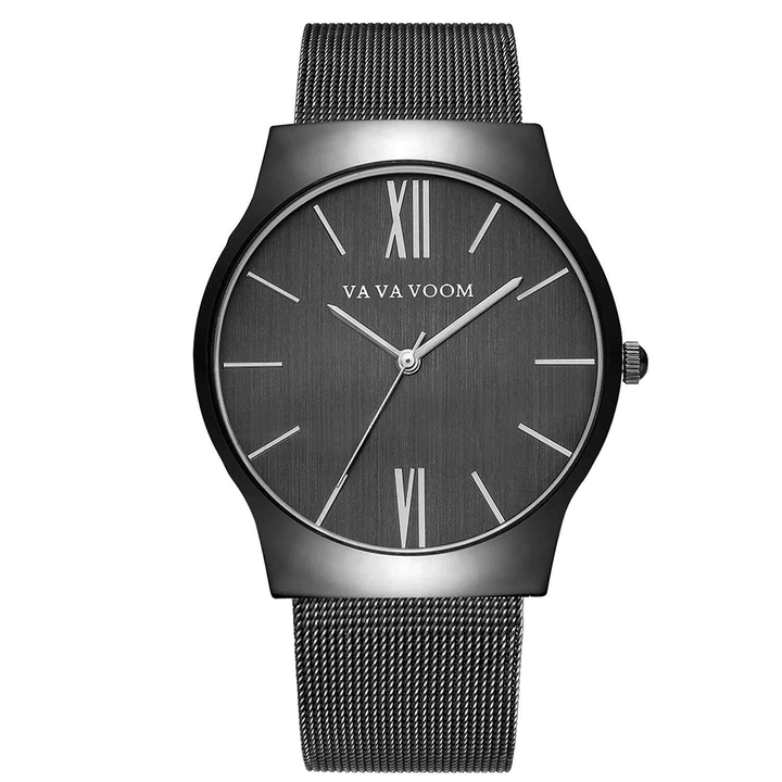 VA VA VOOM 8001 Men Business Quartz Watch Stainless Steel Strap Big Casual Dial Watch - MRSLM