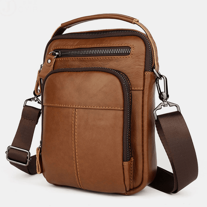 Men Multi-Pocket Retro 6.5 Inch Phone Bag Waist Bag Back Anti-Theft Pocket Design Crossbody Bags Belt Bag - MRSLM