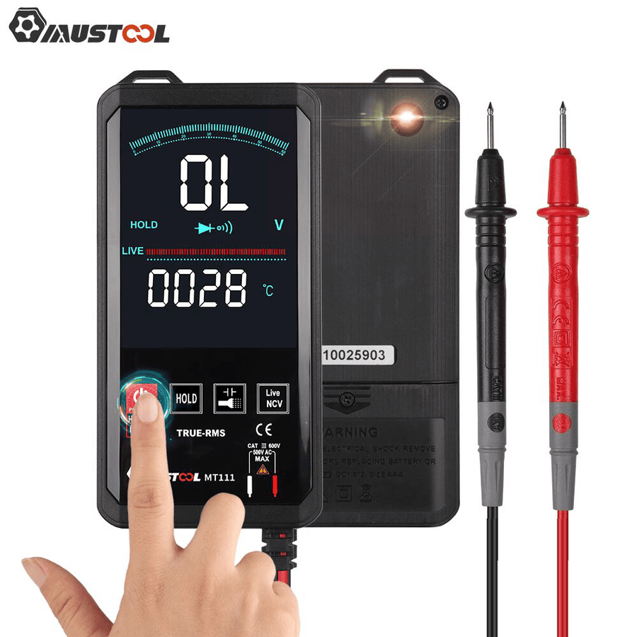 Mustool MT111 Touch Screen Digital Multimeter 6000 Counts Intelligent Scanning Digital Multimeter AC DC Measurement NCV True RMS Measurement - MRSLM