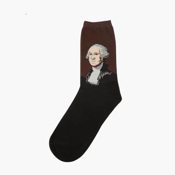 Unisex Mona Lisa Oil Painting Cotton Tube Socks - MRSLM