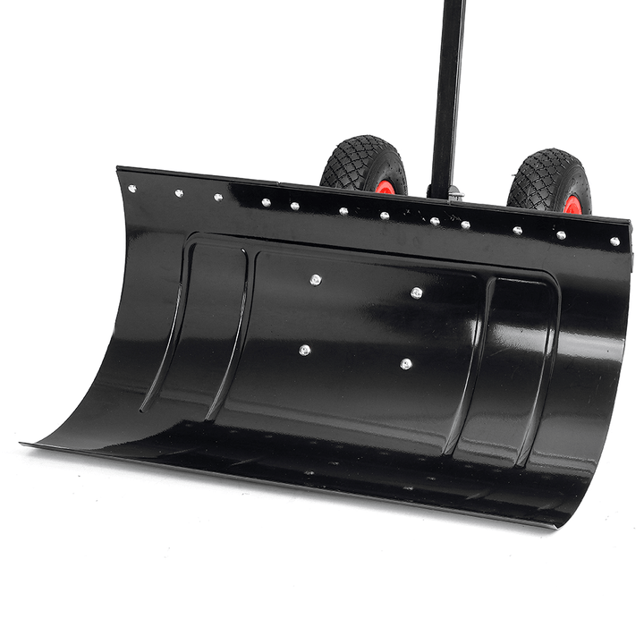 29 Inch Wheeled Snow Shovel Adjustable Height Multi-Angle Snow Pusher Garden Snow Plow Shovel with Wheels - MRSLM