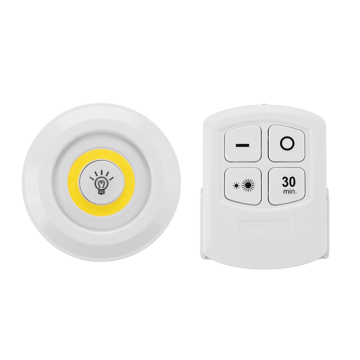 1/3PCS under Cabinet Lights Closet Kitchen Counter COB Puck Light+Remote Control - MRSLM