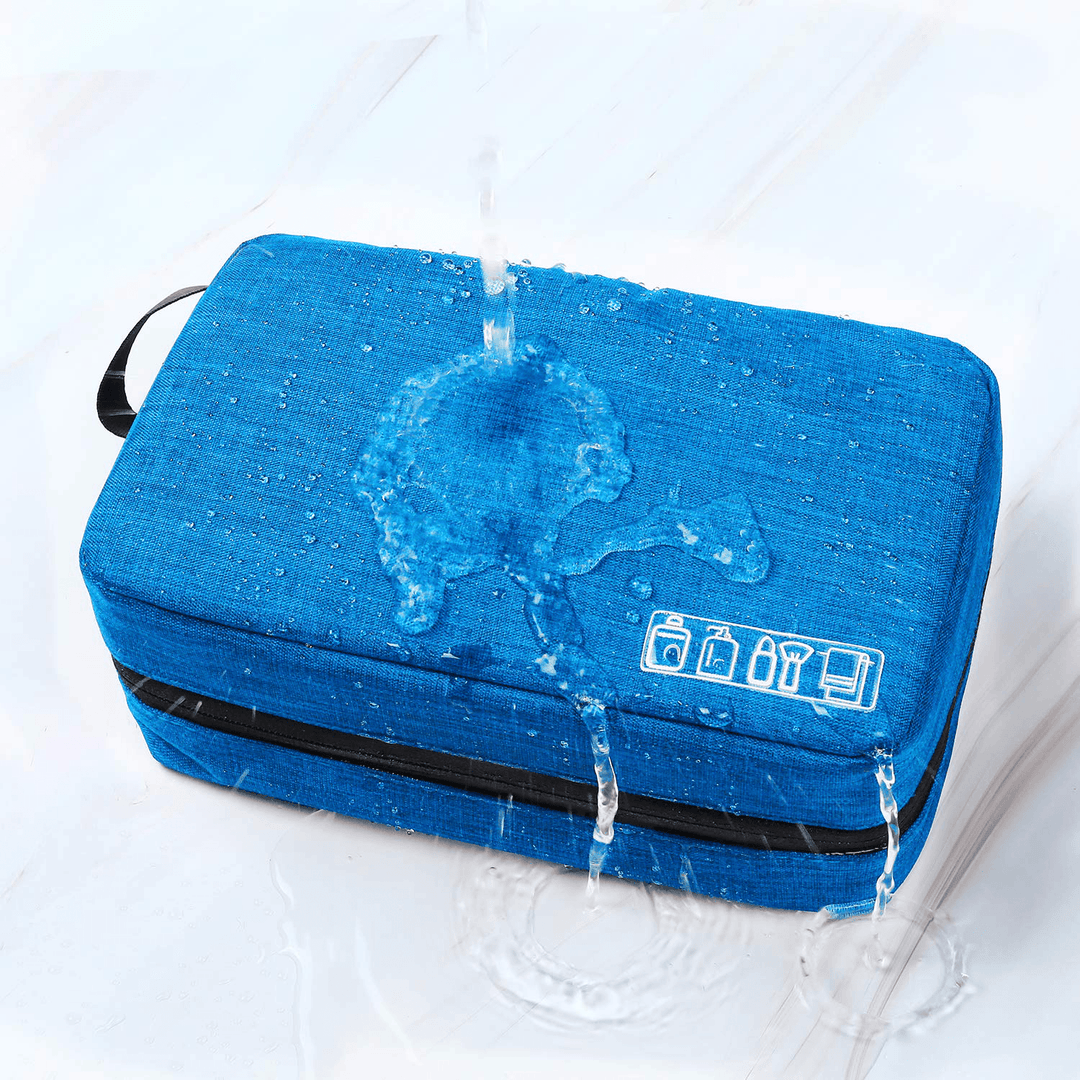 Mens Women Toiletry Wash Bag Hanging Travel Cosmetics Storage Kit Waterproof Organizer Bag for Outdoor - MRSLM