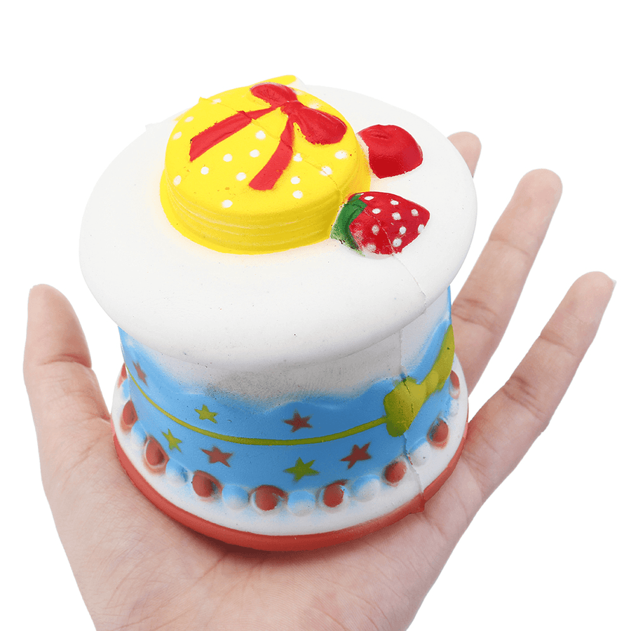 Strawberry Cream Cake Squishy 8*8CM Jumbo Slow Rising Rebound Toys with Packaging Gift Collection - MRSLM