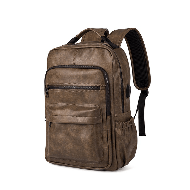 Faux Leather Laptop Bag Backpack Shoulder Bag for Men - MRSLM