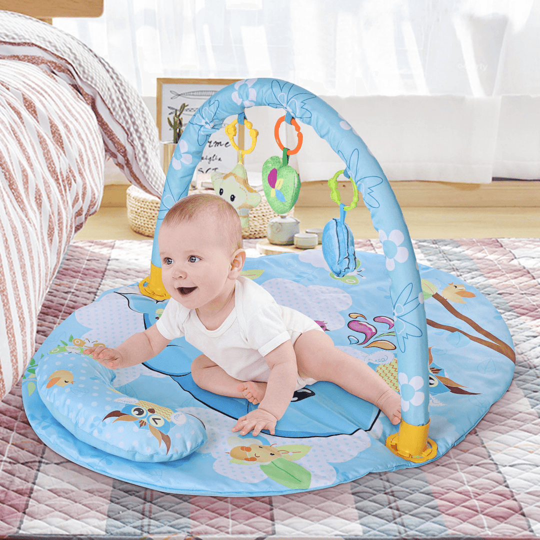 Baby Gym Play Mat Educational Rack Toys Baby Gym Mat with Music Lights Infant Fitness Carpet Gift for Kids - MRSLM