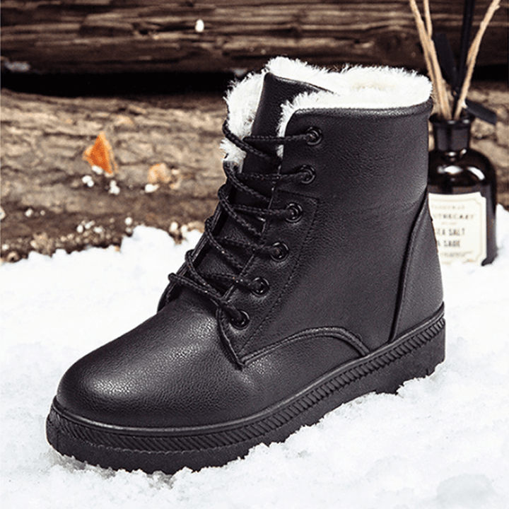 Women Casual Comfy Keep Warm Fur Lining Snow Boots - MRSLM