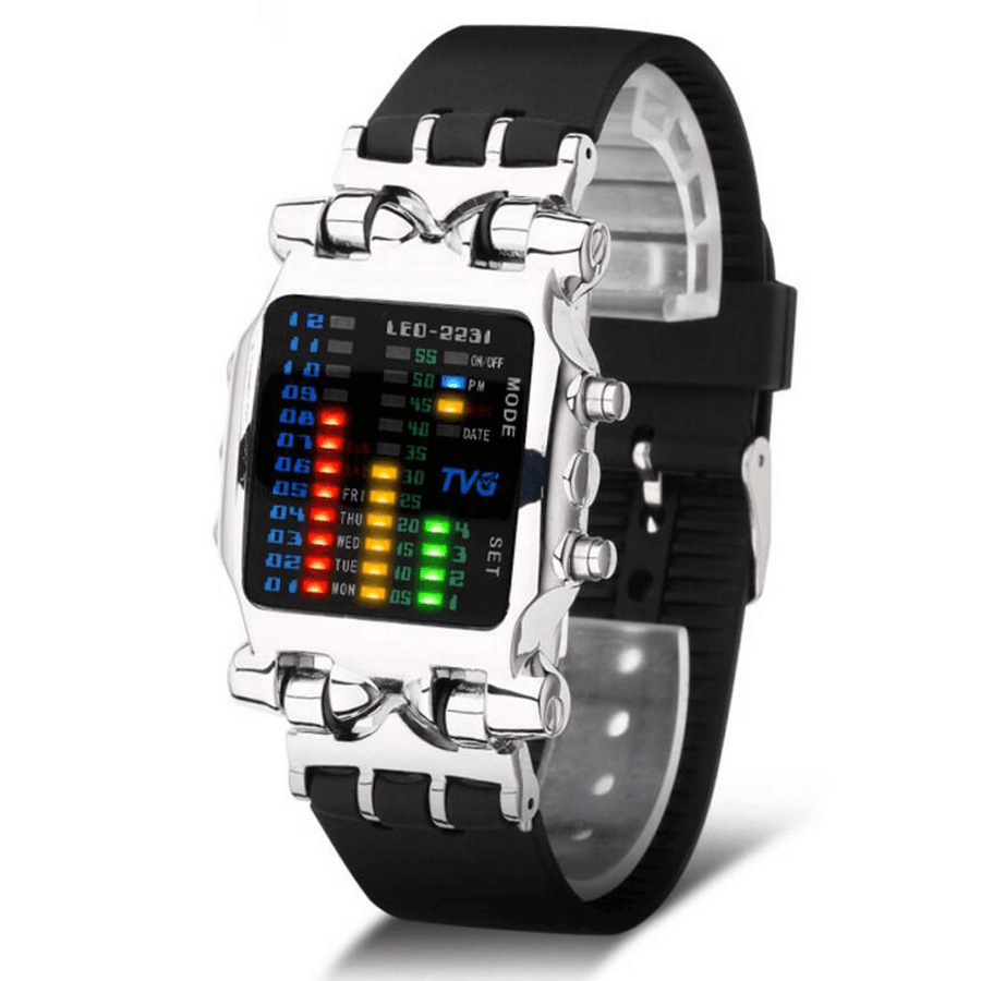 TVG 2231 Binary LED Display Creative Watch Fashionable Electronic Digital Watches - MRSLM