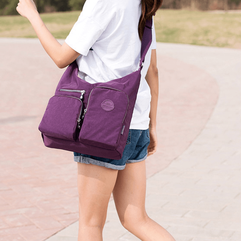 Women Nylon Leisure Waterproof Shoulder Bag Crossbody Bag - MRSLM