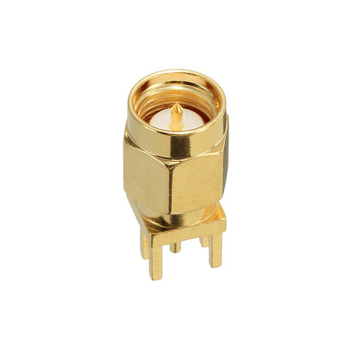 Copper 50Ohm SMA Male Plug PCB Clip Edge Solder Mount RF Connector - MRSLM