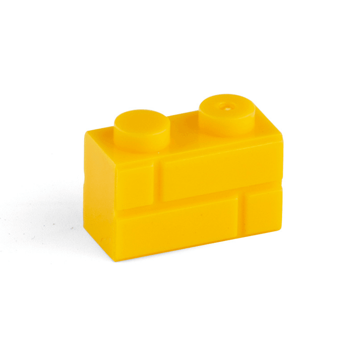 Small Particle High Brick 1X2 Grid Pattern City Wall Building Block - MRSLM