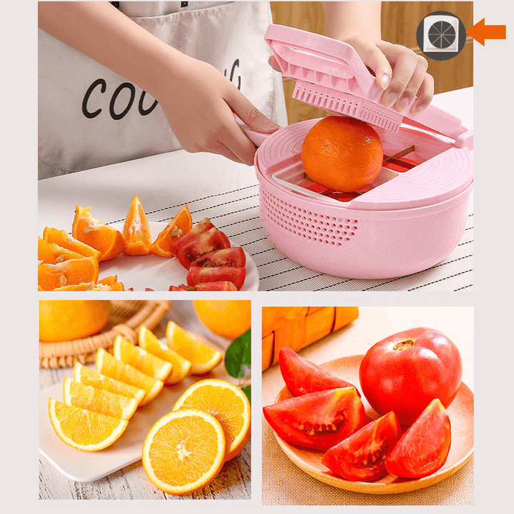 9 in 1 Multifunctional Easy Food Chopper Cutter Vegetable Cutter Blender Chopper Slicer - MRSLM