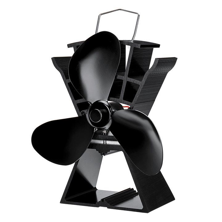 8.8 Inch Quiet 3/4 Blade EQ3-BK Stove Fan Fireplace Fire Heat Powered Saving Ecofan - MRSLM