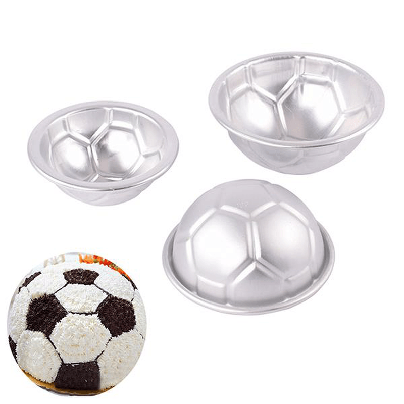 6Pcs Set Aluminum Metal Sphere Football Bath Bomb Molds 3 Size DIY Cake Crafts - MRSLM