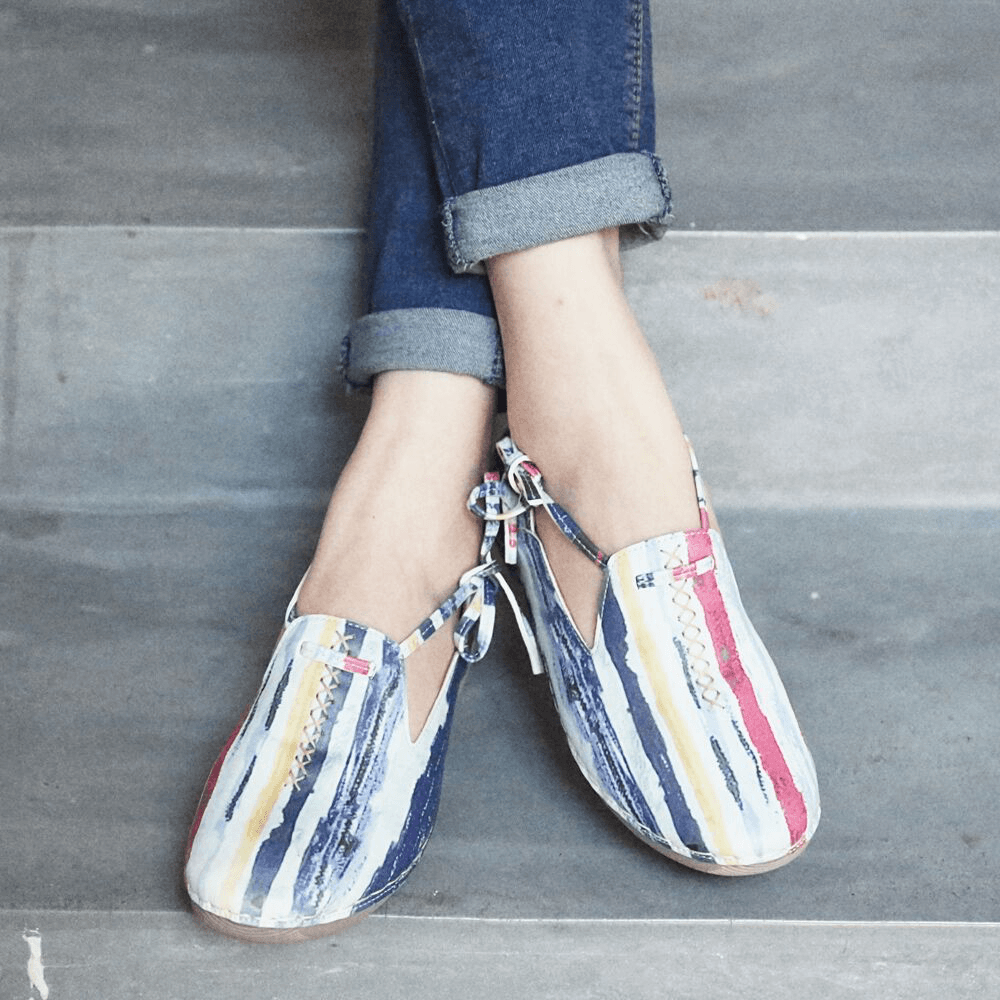 Lostisy Lace up Multicolor Comfy Soft Walking Casual Loafers - MRSLM