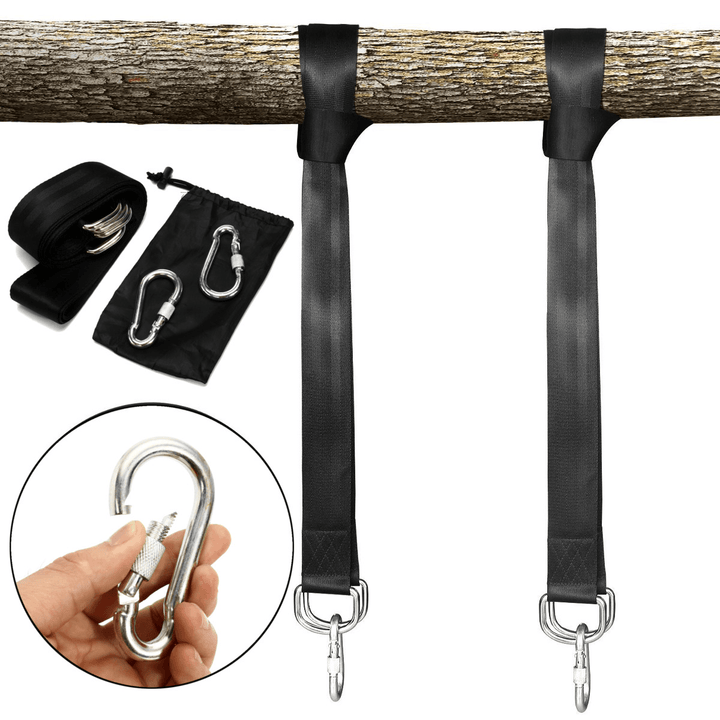 5Pcs Camping Hammock Swing Tree Sling Straps Set Heavy Duty Outdoor Accessory Garden Recreation - MRSLM