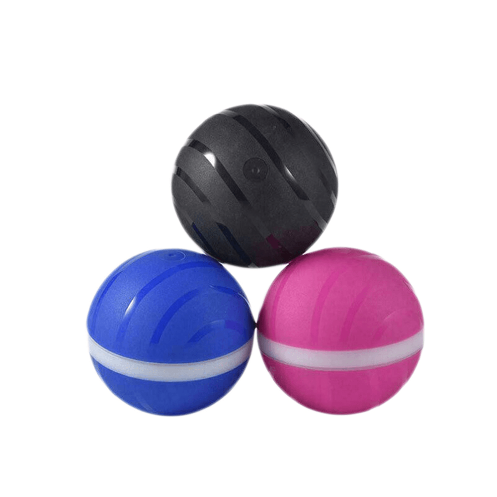 Pet Toys Ball Waterproof Bite Resistant LED Flash 360 Degree Automatic Rotation Pet Fun Ball for Cat Dog - MRSLM