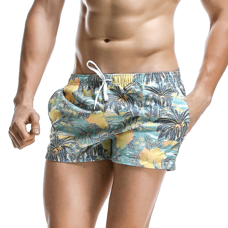 Fashion Hawaiian Printing Quick Dry Breathable Sports Board Shorts for Men - MRSLM