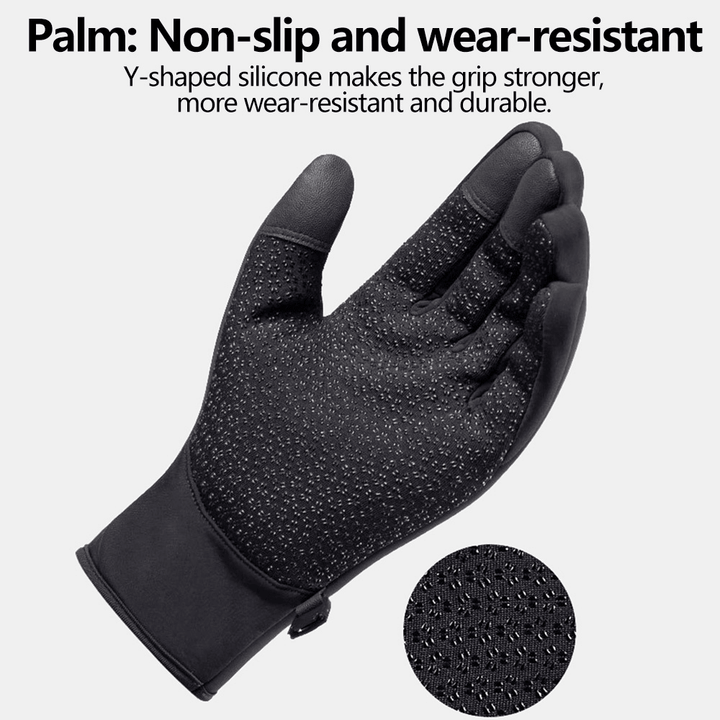 Unisex Touch Screen Windproof Cycling Gloves Full Finger Waterproof Cold Proof Silicone Anti-Slip Winter Outdoor Climbing Driving Gloves - MRSLM