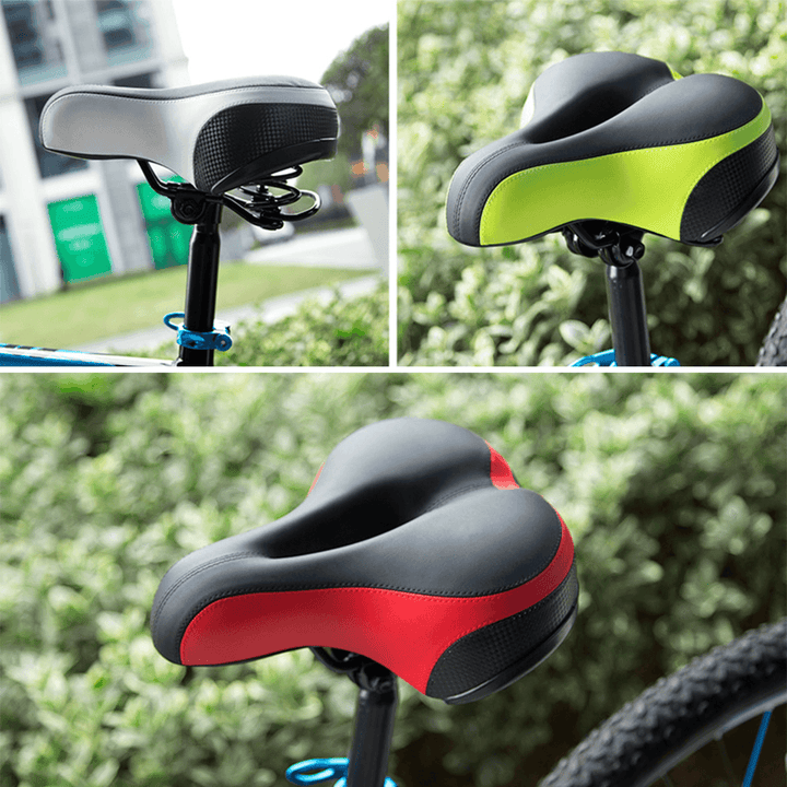 BIKIGHT PU Wide Bike Seat Cushion Soft Bike Saddle Mountain Road Bicycle Padded Outdoor Cycling Bike Saddles - MRSLM