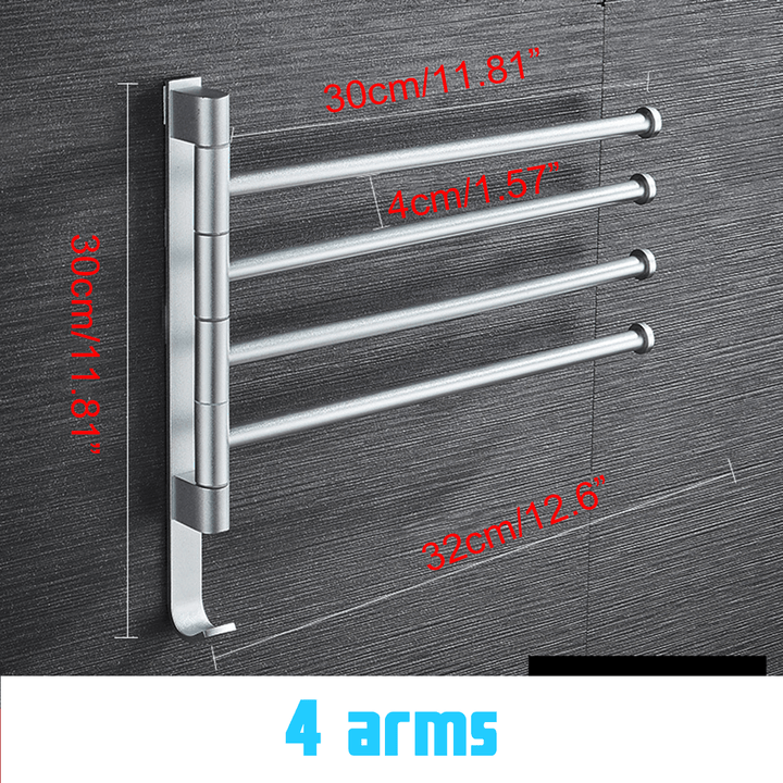 Bathroom Swivel Towel Rack Wall Mounted Heavy Duty Towel Shelf Towel Holder - MRSLM