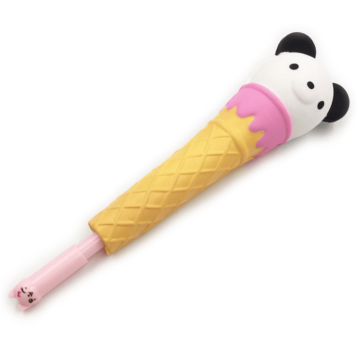 Squishy Pen Cap Ice Cream Cone Animal Slow Rising Jumbo with Pen Stress Relief Toys Student Office Gift - MRSLM