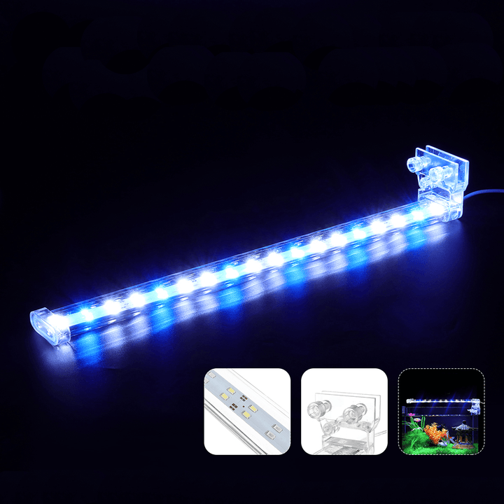 3/6/9/12W LED Aquarium Clip Light Fish Tank Aquatic Plant Lamp Decor 110-240V - MRSLM