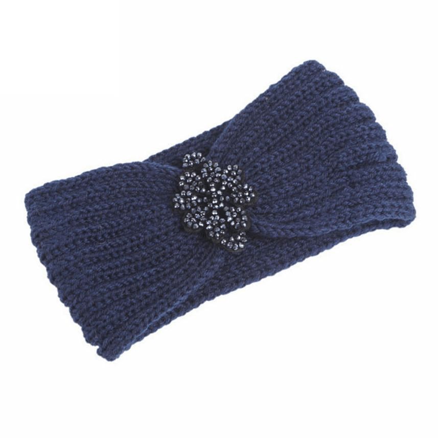 Handmade Crystal Beaded Wool Knitted Headband - MRSLM