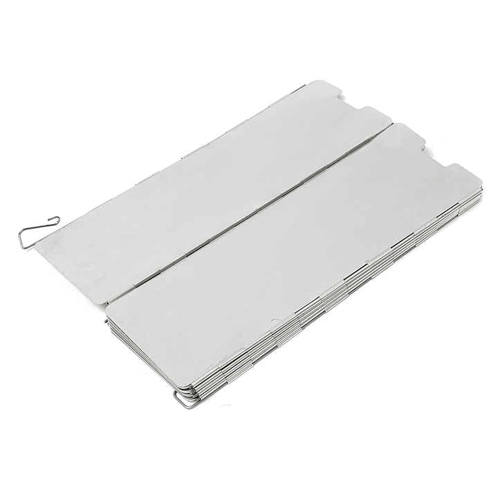 Camping 10 Plates Folding Wind Shield Picnic BBQ Cooking Gas Stove Aluminum Board Screen - MRSLM