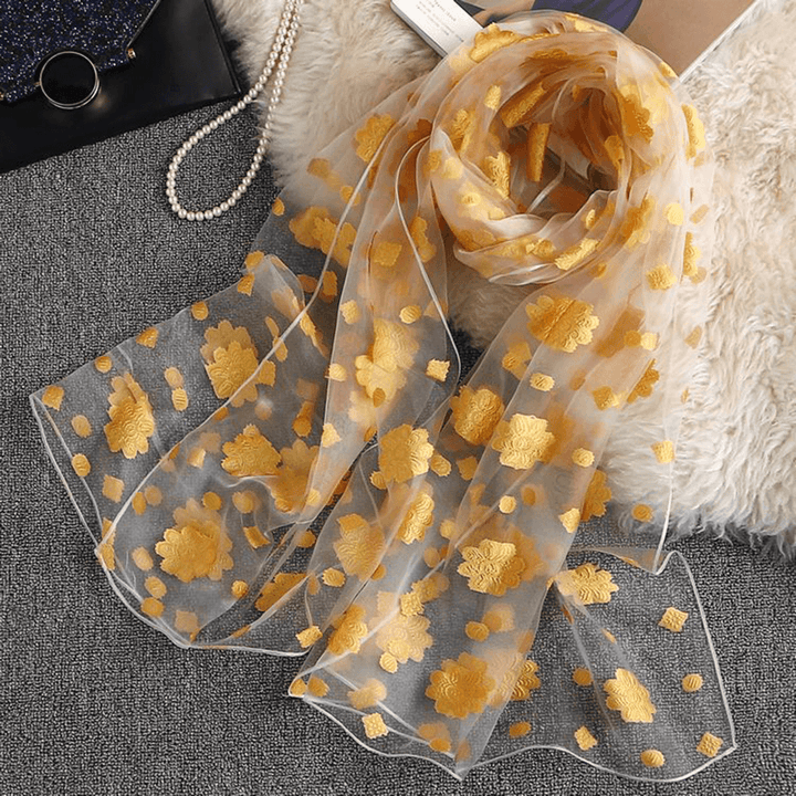 Fashion Women Summer Silk Scarf Ultra Soft Printting Shawl for Vacation Travel - MRSLM