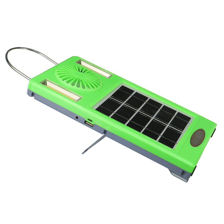 4-In-1 750Lm Camping Light COB Work Light Solar Power Panel Fan Power Bank EDC Outdoor Travel - MRSLM