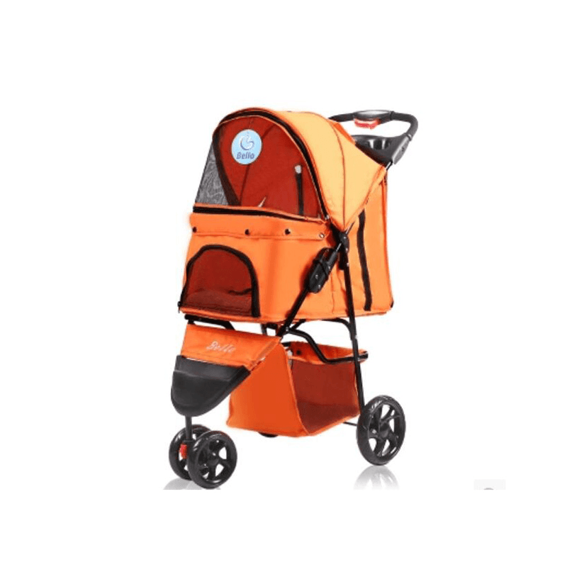 Pet Supplies Three Wheeles Folding Pet Cart Cat Dog Outdoor Travel Stroller Easy to Carry Cart - MRSLM