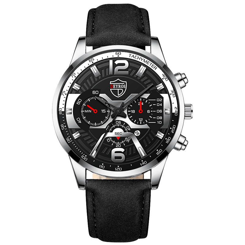 DEYROS DS1510 Business Casual with Calendar Dial PU Leather Strap Men Quartz Watch Wristwatch - MRSLM