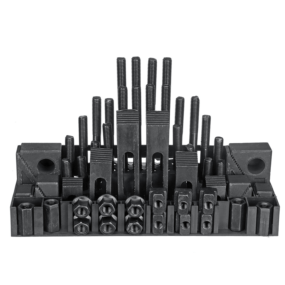 58Pcs Clamping Tools Kit for Milling / Drilling M12 Studs 14Mm Slot Step Block Set - MRSLM