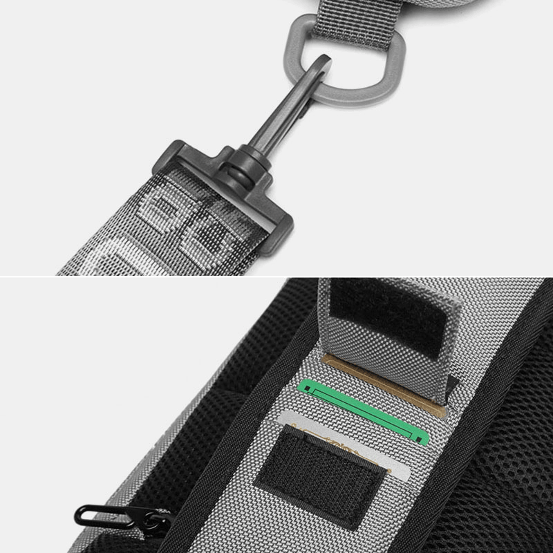 Men Oxford Letter Front Password Lock Anti-Theft Design USB Charging Crossbody Bag Multi-Pockets Multi-Compartments Chest Bag - MRSLM