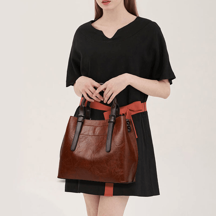 Women Lightweight Breathable Soft Vintage Large Capacity Crossbody Bag Shoulder Bag Handbag - MRSLM