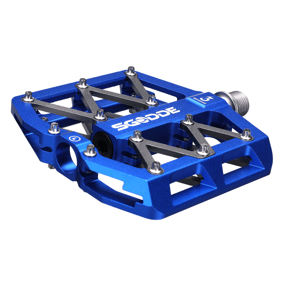 SGODDE Bicycle Mountain Bike Pedals Platform Bicycle Flat Non-Slip Outdoor Cycling Flat Pedals - MRSLM