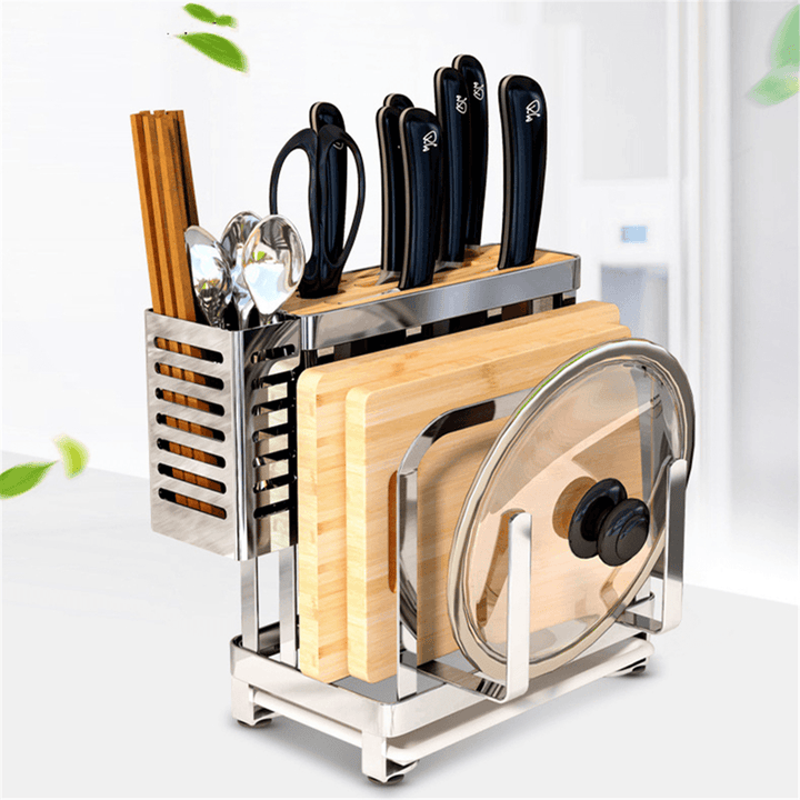 304 Stainless Steel Kitchen Shelf Drying Storage Holders Cutting Board Rack - MRSLM