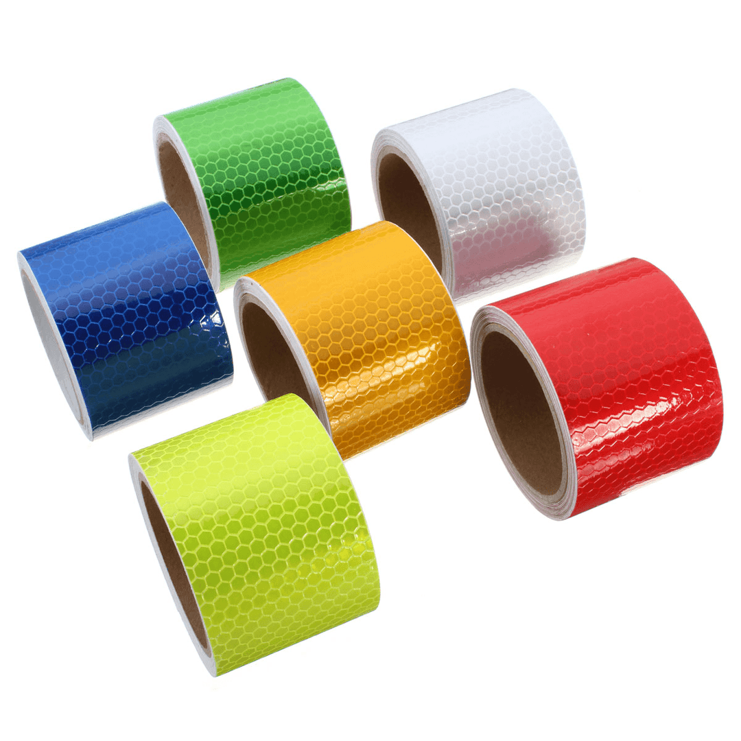 3M Long Safety Caution Reflective Tape Warning Tape Sticker Self Adhesive Tape 6 Colors - MRSLM