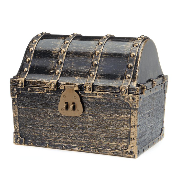 Retro Treasure Chest Gold Coins Jewelry Box Game Props Toys - MRSLM