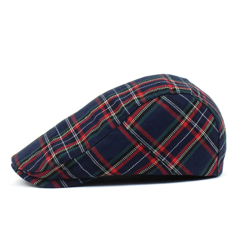 Women'S Art Contrast Plaid Painter Hat - MRSLM