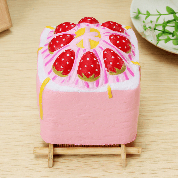 Vlampo Squishy Jumbo Strawberry Cup Cake Cube Licensed Slow Rising with Packaging - MRSLM