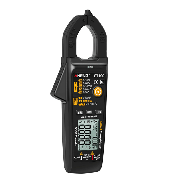 ANENG ST190 Clamp Meter 6000 Counts True RMS Digital Professional Multimeter AC Current Clamp Tester Meters Voltmeter Auto Range - MRSLM