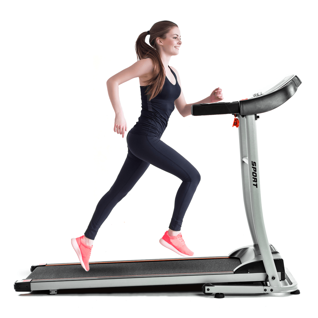 [USA Direct] Folding Treadmill 3 Modes 12 Automatic Programs 0.8-12Km/H Exercise Running Machines with Safety Lock LCD Monitor Home Gym - MRSLM