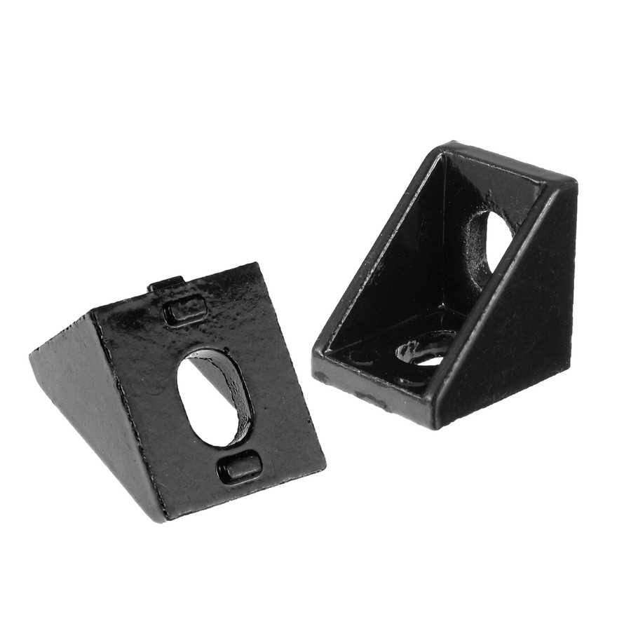 Suleve™ AJ20 10Pcs 2020 Black Aluminium Angle Corner Joint 2020 Series Aluminum Extrusion 20X20Mm Right Angle Bracket Furniture Fittings - MRSLM