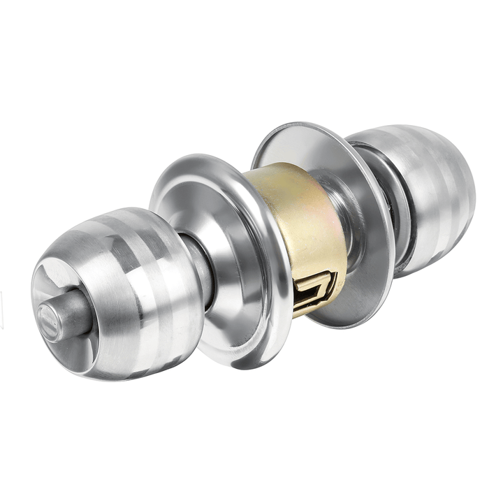 Bedroom Bathroom Door round Lever Handle Knobs Locks Stainless Steel - MRSLM