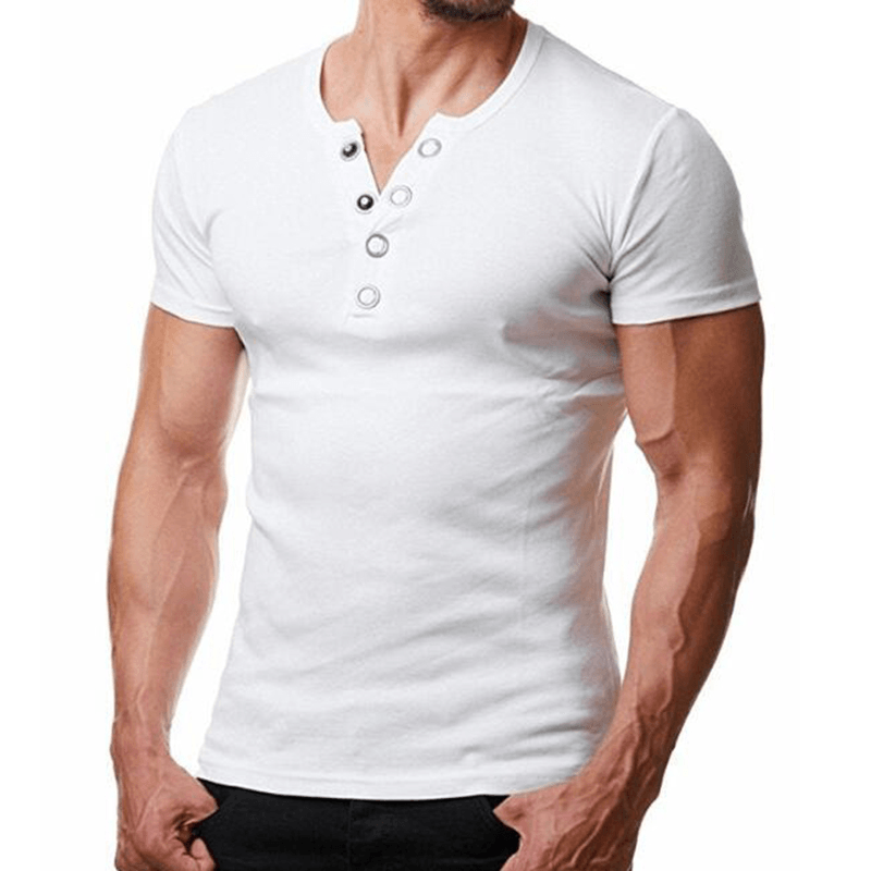 Solid Color Slim Fit Buttons Shirts - MRSLM