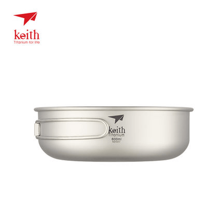 Keith Ti5323 300Ml Ultralight 53.5G Folding Titanium Bowl Outdoor Camping Lunch Handle Tableware - MRSLM